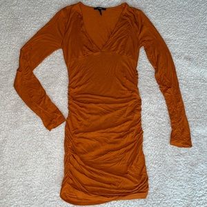 Forever21 Orange Ruched Dress